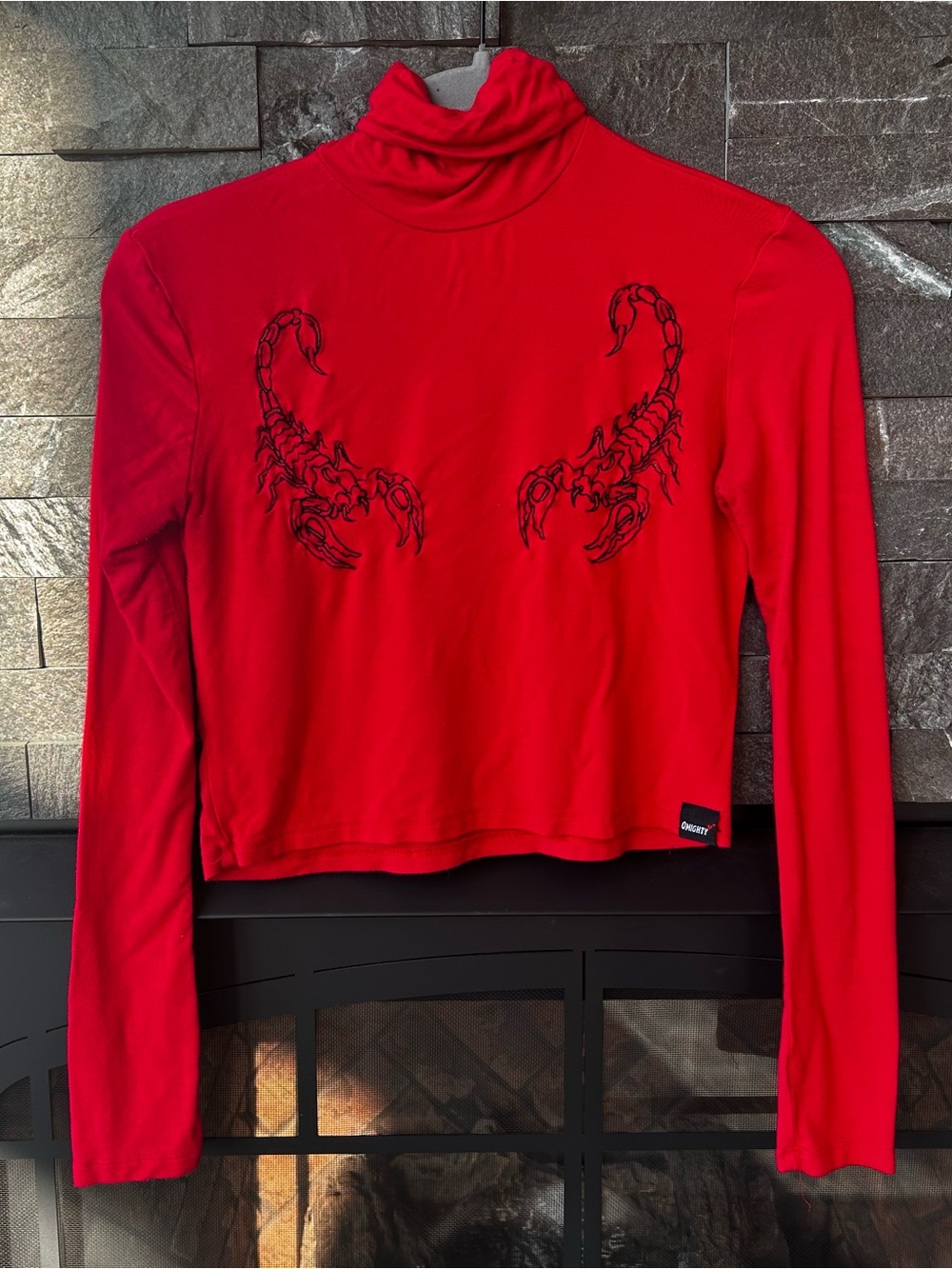 O-MIGHTY Scorpion Embroidered Crop Top
